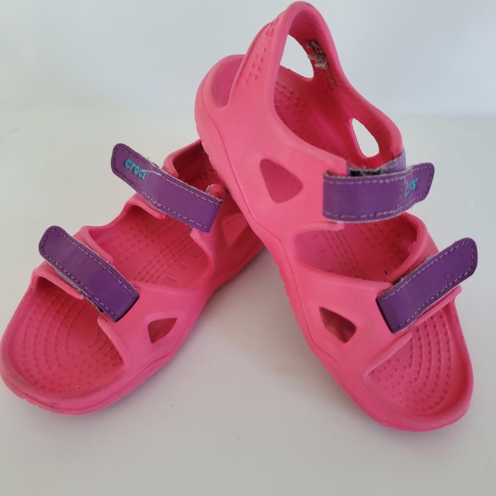 Girls Crocs Pink Beach Shoes